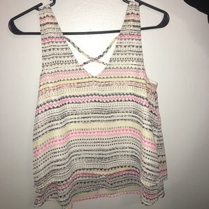 Cropped white tank top